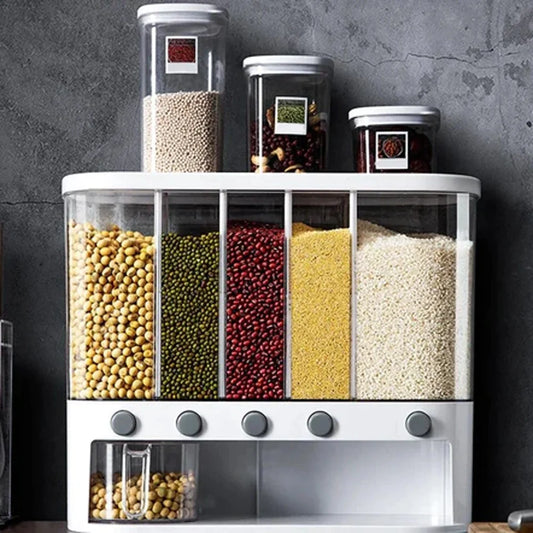 Wall Mounted Grain Dispenser Storage Container